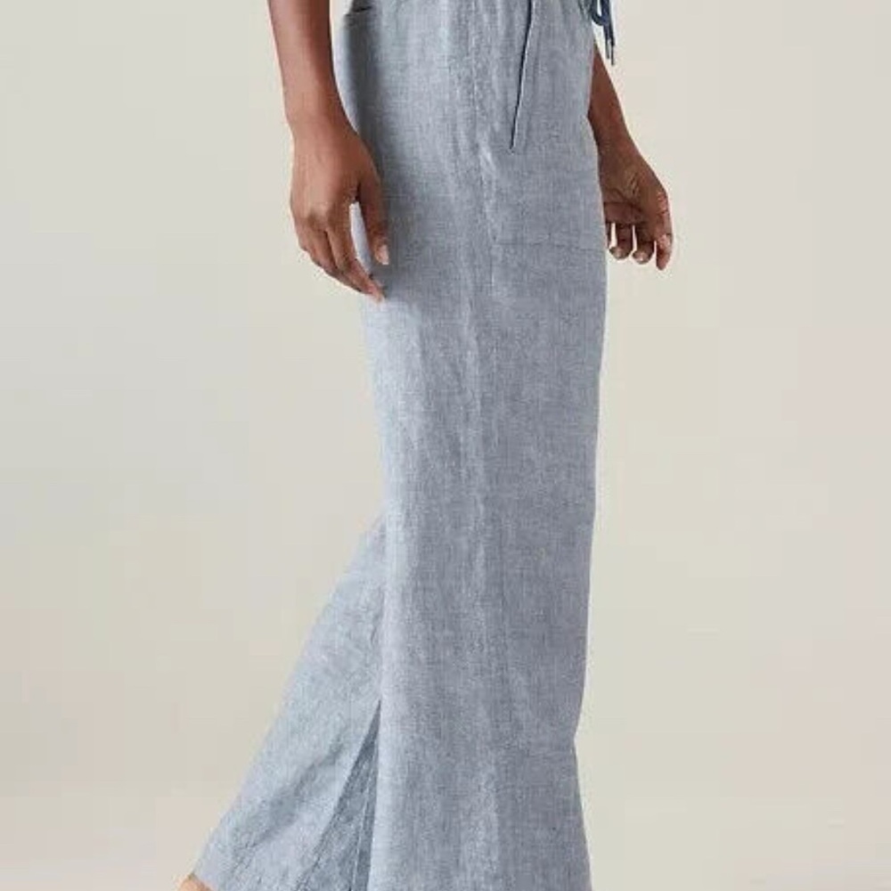 Athleta Retreat Linen Pants Size 6 Chambray